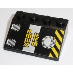 Slope 33 3 x 4 with 'KEEP OFF' and Black and Yellow Danger Stripes Pattern (Sticker) - Set 8633 Slope 33 3 x 4 with 'KEEP OFF' and Black and Yellow Danger Stripes Pattern (Sticker) - Set 8633