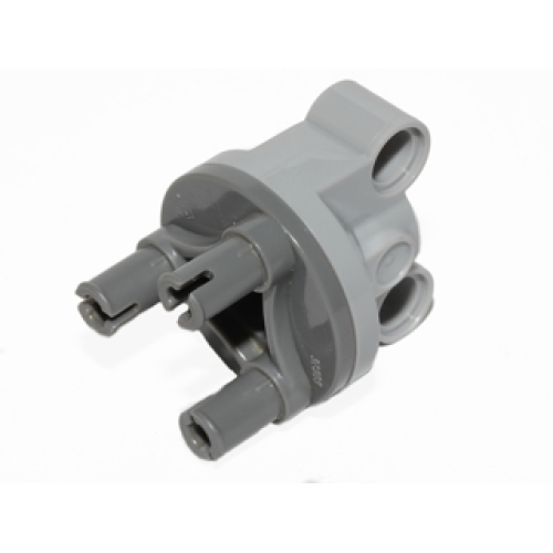 Деталь LEGO 11950c01 Technic, Steering Axle with 2 Pin Holes with Dark Bluish Gray Wheel Hub 3 Pins Round (11950 / 92909) - Light Bluish Gray