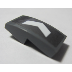 Slope, Curved 2 x 1 x 2/3 with White Arrow Pattern Model Left Side (Sticker) - Set 70613 Slope, Curved 2 x 1 x 2/3 with White Arrow Pattern Model Left Side (Sticker) - Set 70613