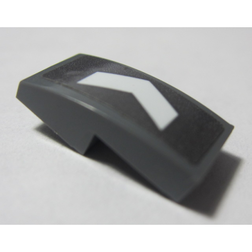 Деталь LEGO 11477pb079L Slope, Curved 2 x 1 x 2/3 with White Arrow Pattern Model Left Side (Sticker) - Set 70613