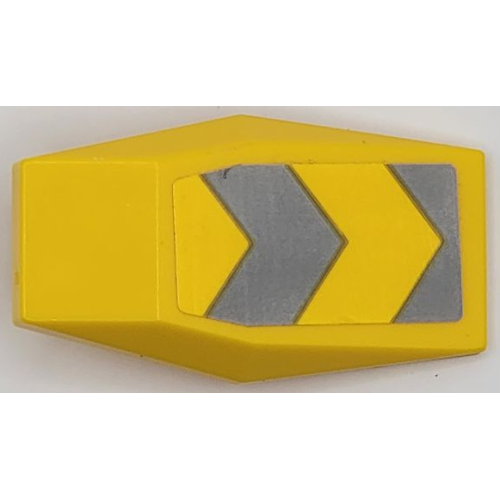 Деталь LEGO 28220pb09 Large Figure Armor Plate Small with Light Bluish Gray Chevrons Pattern (Sticker) - Set 42081