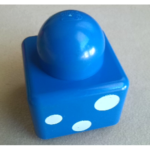 Деталь LEGO 31000pb03 Primo Brick 1 x 1 with 3 White Spots Pattern