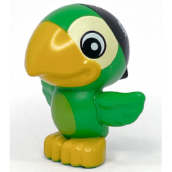 Duplo Bird Parrot with Black Cloth Wrap with Skulls Pattern (Skully) Duplo Bird Parrot with Black Cloth Wrap with Skulls Pattern (Skully)