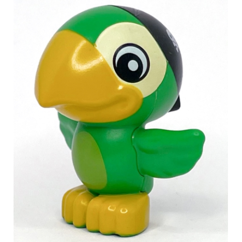 Деталь LEGO 16696pb01 Duplo Bird Parrot with Black Cloth Wrap with Skulls Pattern (Skully)