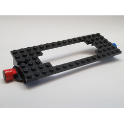 Train Base 6 x 16 Cutout and Holes with Magnets - Black