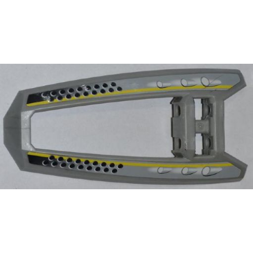 Деталь LEGO 47371pb01 Technic, Panel RC Car Panel Flexible Middle with Yellow Lines, Holes and Lights Pattern (Stickers) - Set 8369-1