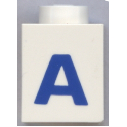 Brick 1 x 1 with Blue Capital Letter A Pattern (Bold Font) Brick 1 x 1 with Blue Capital Letter A Pattern (Bold Font)