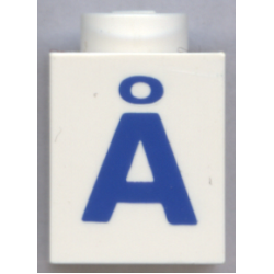 Brick 1 x 1 with Blue Capital Letter A with Ring (Å) Pattern (Bold Font) Brick 1 x 1 with Blue Capital Letter A with Ring (Å) Pattern (Bold Font)
