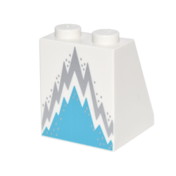 Slope 65 2 x 2 x 2 with Bottom Tube with Minifigure Dress / Skirt / Robe, Dark Azure and Silver Jagged Lines Pattern (Ice Queen) Slope 65 2 x 2 x 2 with Bottom Tube with Minifigure Dress / Skirt / Robe, Dark Azure and Silver Jagged Lines Pattern (Ice Queen)