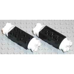 Brick, Modified 2 x 4 with White Wheels FreeStyle and White Pins (4180 / 4259 / 2344) Brick, Modified 2 x 4 with White Wheels FreeStyle and White Pins (4180 / 4259 / 2344)