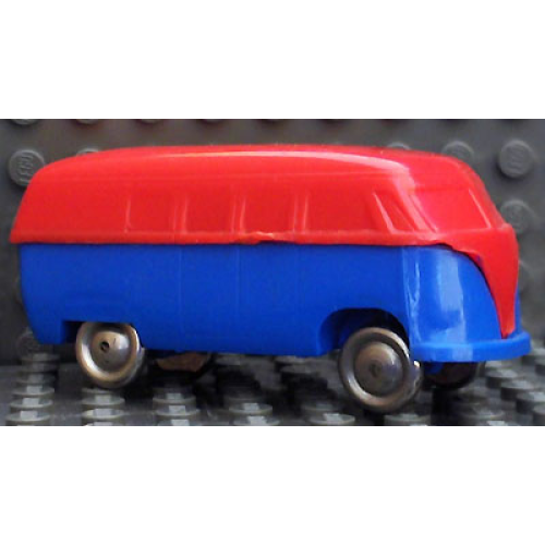 Деталь LEGO 258wpb11 HO Scale, VW Window Van with Blue Base - Completely Colored Top