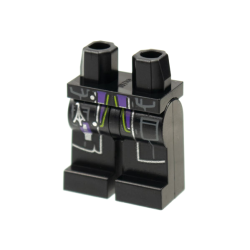 Hips and Legs with Black Lab Coat with Dark Bluish Gray Pockets and Silver Trim, USB Key Chain and Dark Purple and Lime Undershirt Pattern Hips and Legs with Black Lab Coat with Dark Bluish Gray Pockets and Silver Trim, USB Key Chain and Dark Purple and Lime Undershirt Pattern