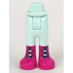 Mini Doll Hips and Trousers with Back Pockets with Magenta Boots with Dark Blue Tongues and White Straps Pattern - Thick Hinge Mini Doll Hips and Trousers with Back Pockets with Magenta Boots with Dark Blue Tongues and White Straps Pattern - Thick Hinge