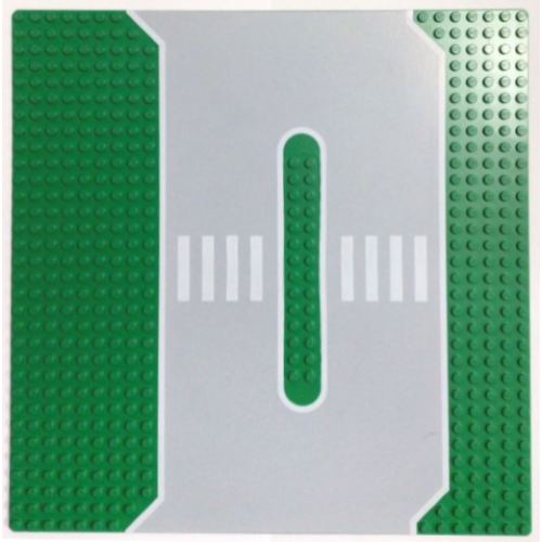 Деталь LEGO 2364px1 Baseplate, Road 32 x 32 Service Station with Light Gray Surface, White Edge Lines and Crosswalk Pattern