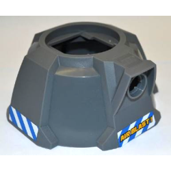 Air Blast Launcher Base (Racers) with Blue and White Danger Stripes on Both Sides and Yellow 'AIR BLAST!' Pattern (Stickers) - Set 7970 Air Blast Launcher Base (Racers) with Blue and White Danger Stripes on Both Sides and Yellow 'AIR BLAST!' Pattern (Stickers) - Set 7970