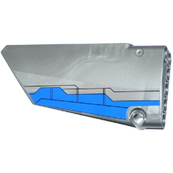 Technic, Panel Fairing #17 Large Smooth, Side A with Blue Airplane Flaps Pattern (Sticker) - Set 76021 Technic, Panel Fairing #17 Large Smooth, Side A with Blue Airplane Flaps Pattern (Sticker) - Set 76021
