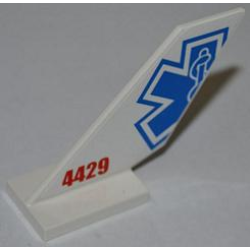 Tail Shuttle with Half EMT Star of Life and Red '4429' Pattern on Both Sides (Stickers) - Set 4429 Tail Shuttle with Half EMT Star of Life and Red '4429' Pattern on Both Sides (Stickers) - Set 4429