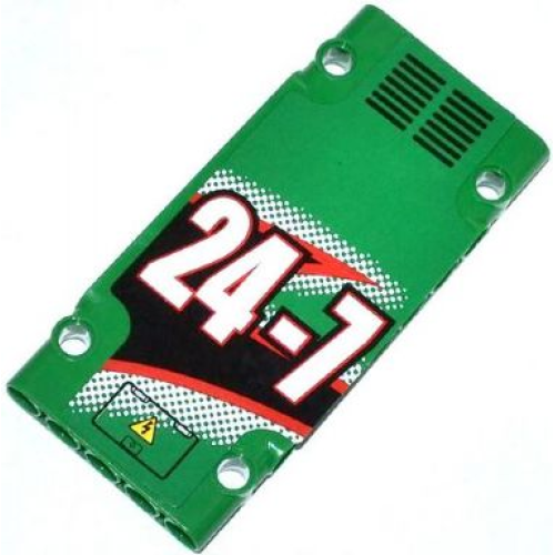 Деталь LEGO 64782pb003L Technic, Panel Plate 5 x 11 x 1 with Grilles, '24-7' and Hatch Pattern Model Left Side (Sticker) - Set 42008