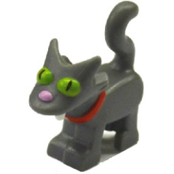 Cat, The Simpsons with Bright Pink Nose, Lime Eyes and Red Collar Pattern (Snowball II) Cat, The Simpsons with Bright Pink Nose, Lime Eyes and Red Collar Pattern (Snowball II)
