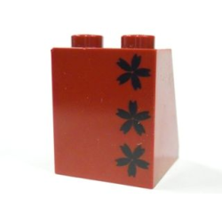 Slope 65 2 x 2 x 2 with Bottom Tube with Minifigure Dress / Skirt / Robe, Kimono with Three Black Flowers Pattern Slope 65 2 x 2 x 2 with Bottom Tube with Minifigure Dress / Skirt / Robe, Kimono with Three Black Flowers Pattern