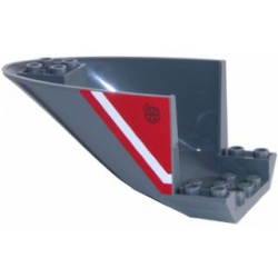 Aircraft Fuselage Aft Section Curved Bottom 6 x 10 with White Line and Fuel Filler Cap on Red Background Pattern on Both Sides (Stickers) - Set 60108