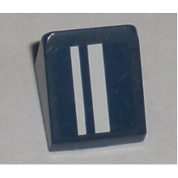 Slope 30 1 x 1 x 2/3 with White Stripes Pattern Model Left Side (Sticker) - Set 8194