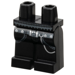 Hips and Legs with Sand Blue Belt and Pockets Stitching, Silver Buckle and Chain Pattern Hips and Legs with Sand Blue Belt and Pockets Stitching, Silver Buckle and Chain Pattern