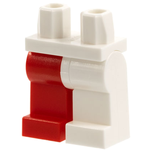 Деталь LEGO 970d10 Hips and 1 White Left Leg, 1 Red Right Leg