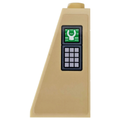 Slope 75 2 x 1 x 3 - Hollow Stud with Control Panel with Buttons and Green Hand Print Scanner Pattern (Sticker) - Set 76157 Slope 75 2 x 1 x 3 - Hollow Stud with Control Panel with Buttons and Green Hand Print Scanner Pattern (Sticker) - Set 76157