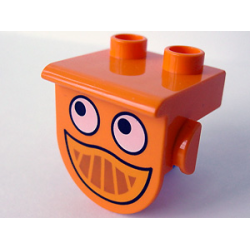 Duplo, Plate 1 x 2 with Overhang with Eyes and Smile Pattern (Bob the Builder Dizzy Face) Duplo, Plate 1 x 2 with Overhang with Eyes and Smile Pattern (Bob the Builder Dizzy Face)