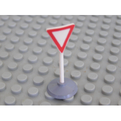 Road Sign with Post, Triangle Inverted with Yield Pattern, Type 1 Base Road Sign with Post, Triangle Inverted with Yield Pattern, Type 1 Base