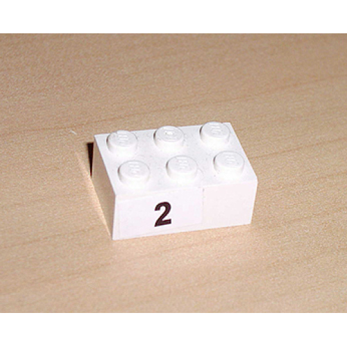 Деталь LEGO 3002pb11 Brick 2 x 3 with Black '2' Pattern (Sticker) - Set 8389