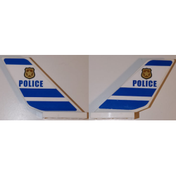 Tail Shuttle with 'POLICE', Badge and Blue Stripes Pattern on Both Sides (Stickers) - Set 60138