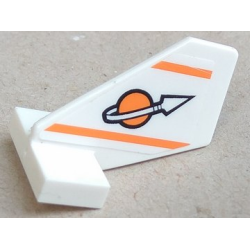 Tail Shuttle, Small with Modified Classic Space Logo and Two Orange Lines Pattern on Both Sides (Stickers) - Set 7645 Tail Shuttle, Small with Modified Classic Space Logo and Two Orange Lines Pattern on Both Sides (Stickers) - Set 7645