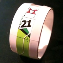 Cylinder 4 x 4 x 1 2/3 with Pin Holes and Center Bar with Black Number 21 Pattern Model Right (Sticker) - Set 8899 Cylinder 4 x 4 x 1 2/3 with Pin Holes and Center Bar with Black Number 21 Pattern Model Right (Sticker) - Set 8899