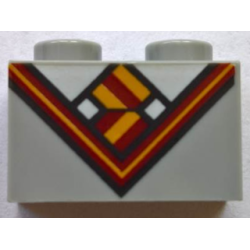 Brick 1 x 2 with Bright Light Orange and Dark Red V-Neck Collar and Tie and White Undershirt Pattern (BrickHeadz Hermione Granger / Ron Weasley Chest) Brick 1 x 2 with Bright Light Orange and Dark Red V-Neck Collar and Tie and White Undershirt Pattern (BrickHeadz Hermione Granger / Ron Weasley Chest)