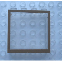 Modulex, Window 1 x 4 x 4 with Brown Border Pattern