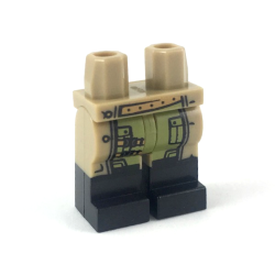 Hips and Legs with Black Boots, Long Coattails over Olive Green Trousers, Medium Nougat Belts Pattern