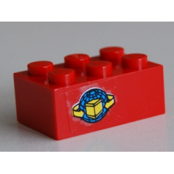 Brick 2 x 3 with Box and Arrows and Globe Pattern on Both Sides (Stickers) - Set 6542 Brick 2 x 3 with Box and Arrows and Globe Pattern on Both Sides (Stickers) - Set 6542