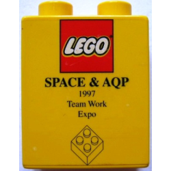 Duplo, Brick 1 x 2 x 2 with Space & AQP 1997 Team Work Expo Pattern
