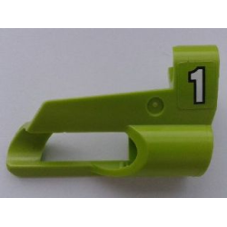 Technic, Panel Fairing # 5 Small Short, Large Hole, Side A with White Number 1 with Black Outline Pattern (Sticker) - Set 8256 Technic, Panel Fairing # 5 Small Short, Large Hole, Side A with White Number 1 with Black Outline Pattern (Sticker) - Set 8256