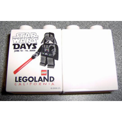 Duplo, Brick 1 x 2 x 2 with Star Wars Days 2009 Pattern