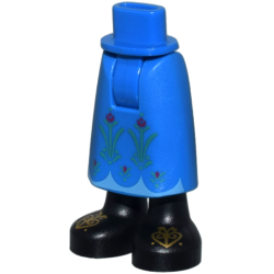 Mini Doll Hips and Skirt Long with Molded Black Legs / Boots and Printed Gold Hearts and Flowers Pattern - Thick Hinge Mini Doll Hips and Skirt Long with Molded Black Legs / Boots and Printed Gold Hearts and Flowers Pattern - Thick Hinge