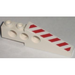 Technic Slope 6 x 1 x 1 2/3 with Red and White Danger Stripes Pattern Left (Sticker) - Set 7207 Technic Slope 6 x 1 x 1 2/3 with Red and White Danger Stripes Pattern Left (Sticker) - Set 7207