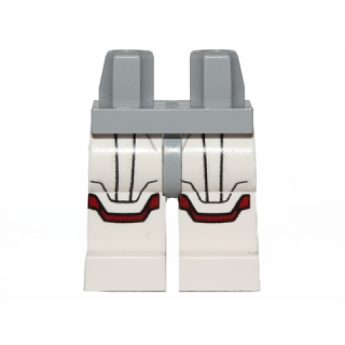 Деталь LEGO 970c01pb24 Hips and White Legs with SW Jek-14 Armor with Dark Red Markings Pattern