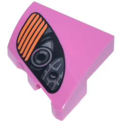 Wedge 2 x 2 x 2/3 Right with Black, Silver and Dark Silver Headlights and Orange Blinker Pattern