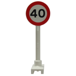 Road Sign Round with 40 Pattern