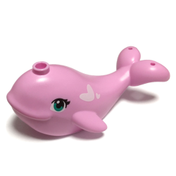 Whale, Friends Style with Dark Turquoise Eyes Pattern