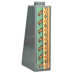 Slope 75 2 x 1 x 3 - Hollow Stud with Wallpaper, Orange Swirls and Ornamental Geometric Border on Sand Green Background Pattern on End (Sticker) - Set 40579 Slope 75 2 x 1 x 3 - Hollow Stud with Wallpaper, Orange Swirls and Ornamental Geometric Border on Sand Green Background Pattern on End (Sticker) - Set 40579