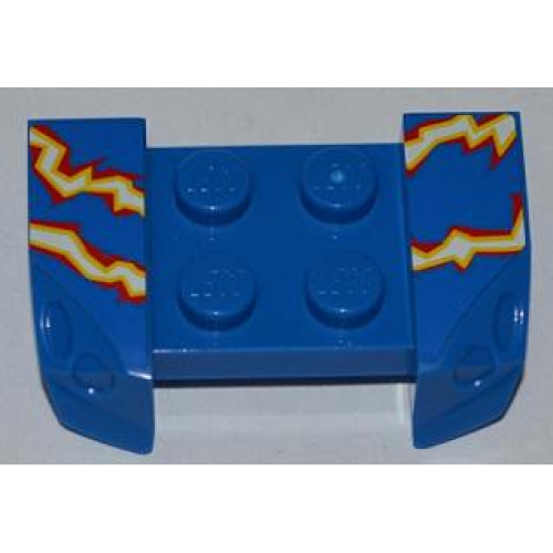 Деталь LEGO 44674pb15 Vehicle, Mudguard 2 x 4 with Headlights Overhang with Electric Sparks on Blue Background Pattern on Both Sides (Stickers) - Set 8303